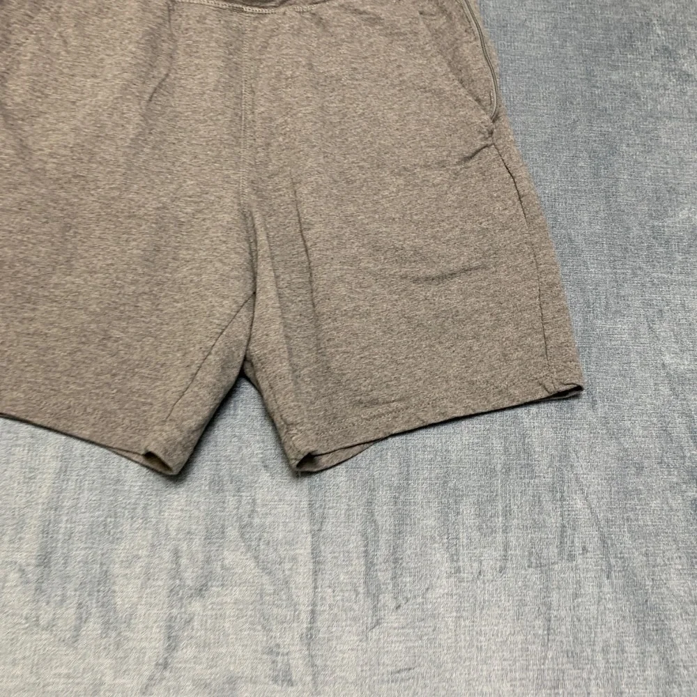 Eddie Bauer Lounge Shorts Mens Large Heather Gray Fleece Lined Cotton Drawstring